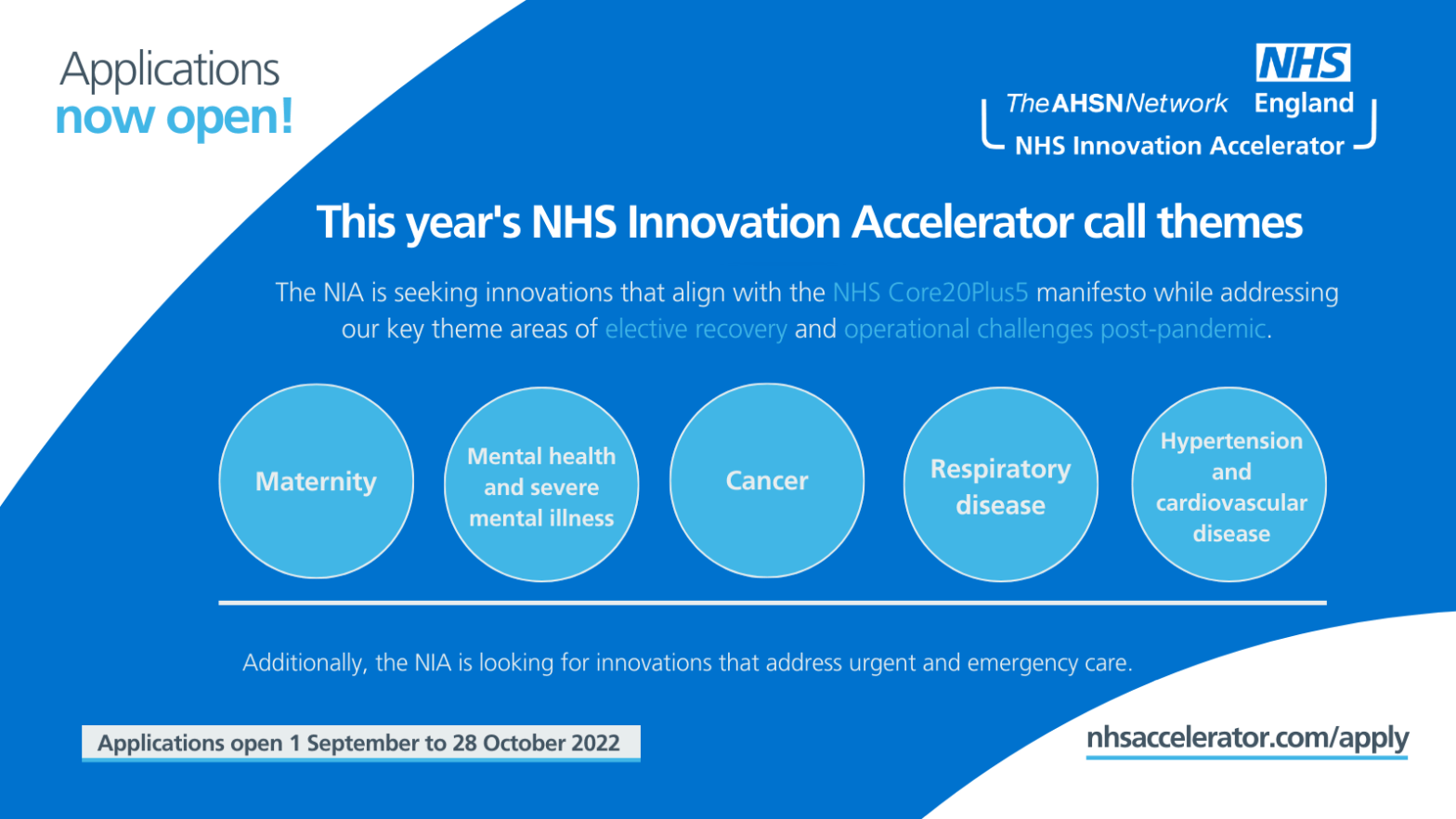Applications for the NHS Innovation Accelerator are now open!