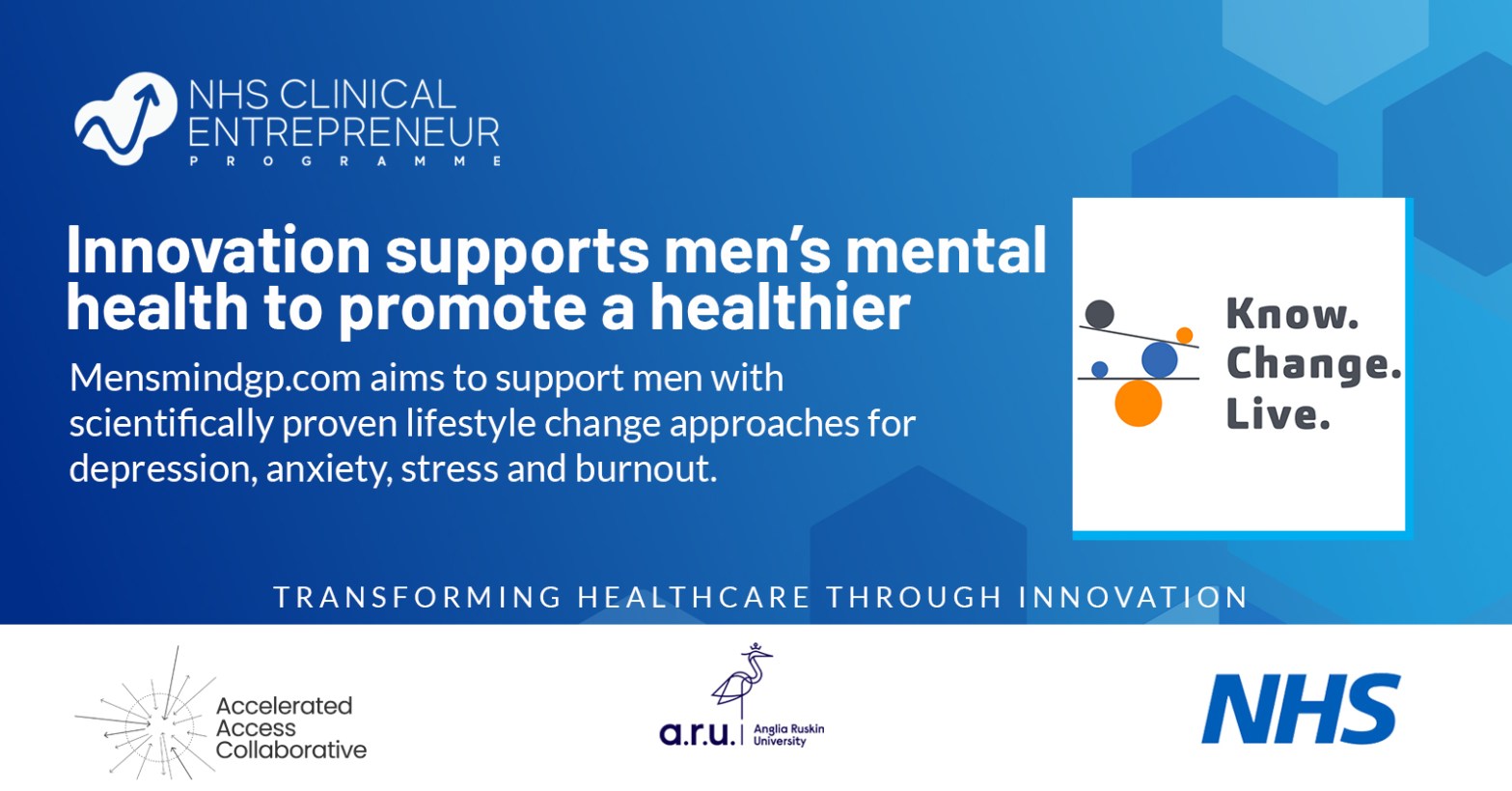Innovation supports men’s mental health to promote a healthier population.   